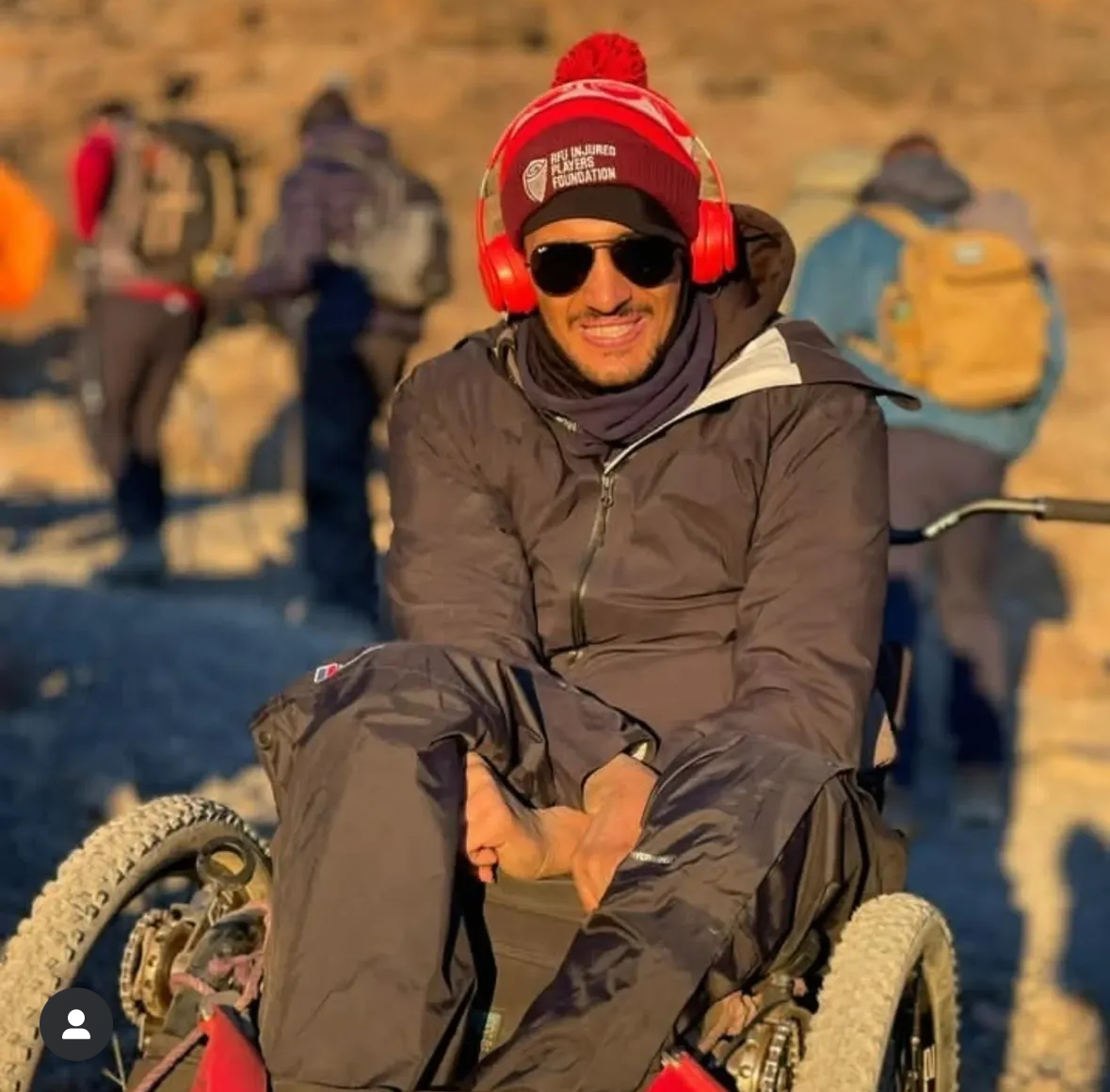 Former rugby player Liam O’Keeffe scales Mount Kilimanjaro in adapted wheelchair