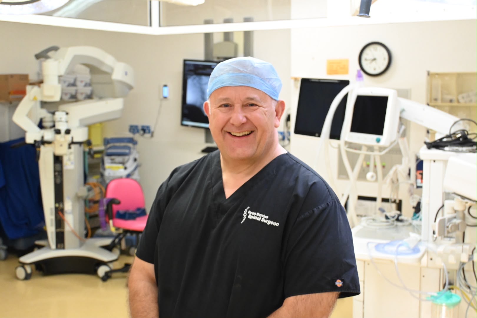 IPF Chair Evan Davies in the operating theatre