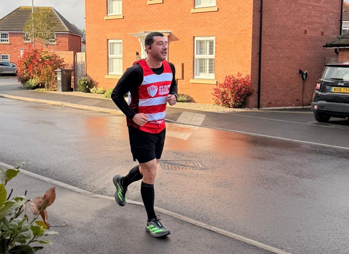 Running for the rugby charity that supported team mates